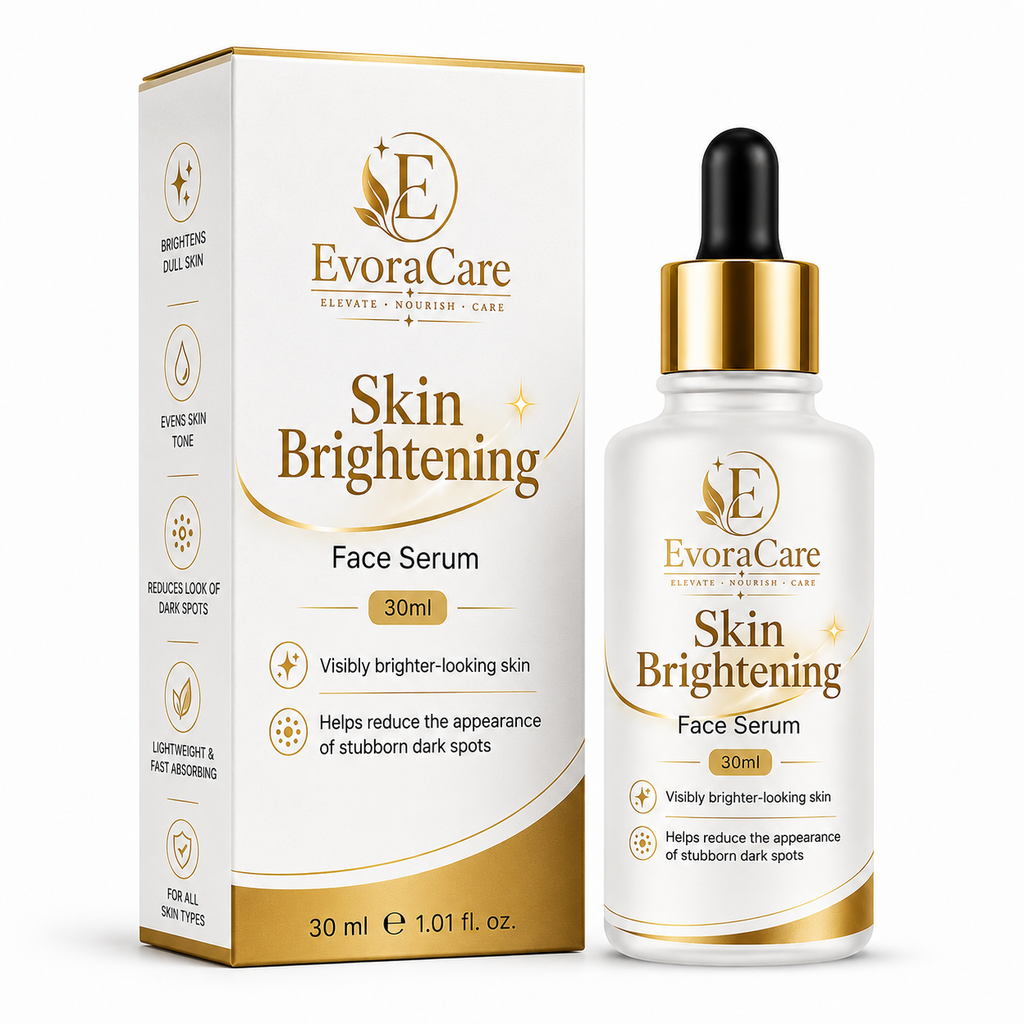 EvoraCare Skin Brightening Face Serum, Lightweight & Fast-Absorbing Facial Serum for Even-Looking Skin Tone, Daily Skincare Serum for Radiant-Looking Skin, 30 ml