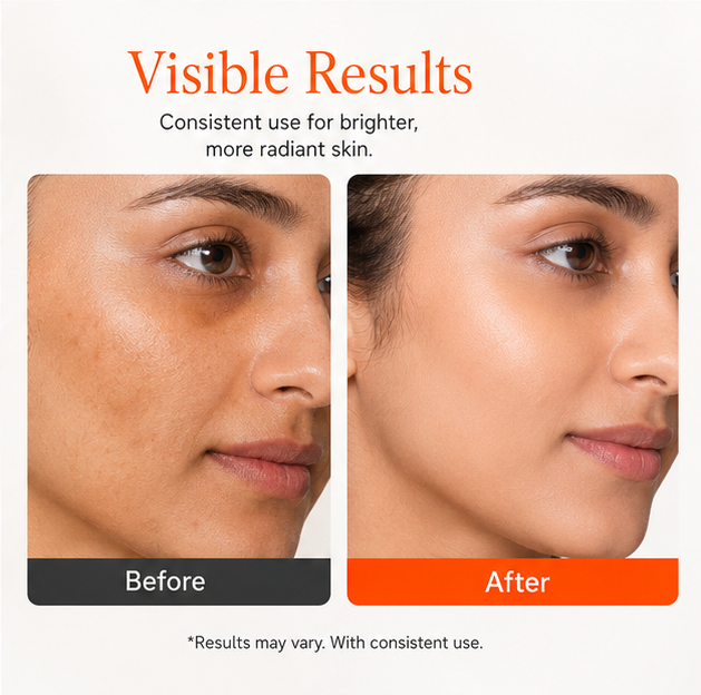 EvoraCare 10% Vitamin C Brightening Face Serum for Daily Skincare, Lightweight Facial Serum for Radiant-Looking Skin, Helps Improve Skin Appearance, 30 ml