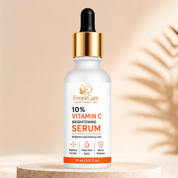 EvoraCare 10% Vitamin C Brightening Serum.
