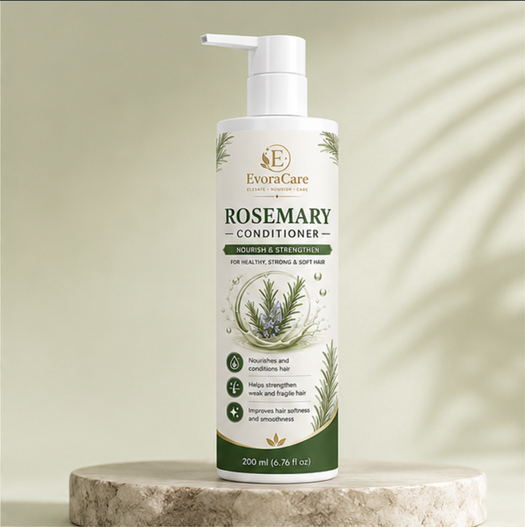EvoraCare Rosemary Conditioner for Dry, Weak & Frizzy Hair, Nourishing Hair Conditioner with Rosemary Extract, Smooth & Manageable Hair Care, 200 ml