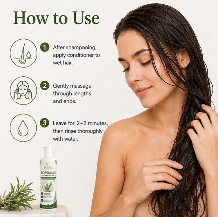 EvoraCare Rosemary Conditioner for Dry, Weak & Frizzy Hair, Nourishing Hair Conditioner with Rosemary Extract, Smooth & Manageable Hair Care, 200 ml