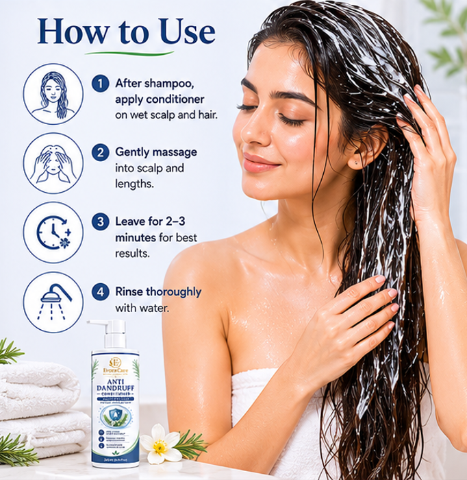EvoraCare Anti Dandruff Conditioner for Dry & Flaky Scalp, Scalp Care Conditioner with Moisturizing Formula, Smooth & Manageable Hair Care, 200 ml