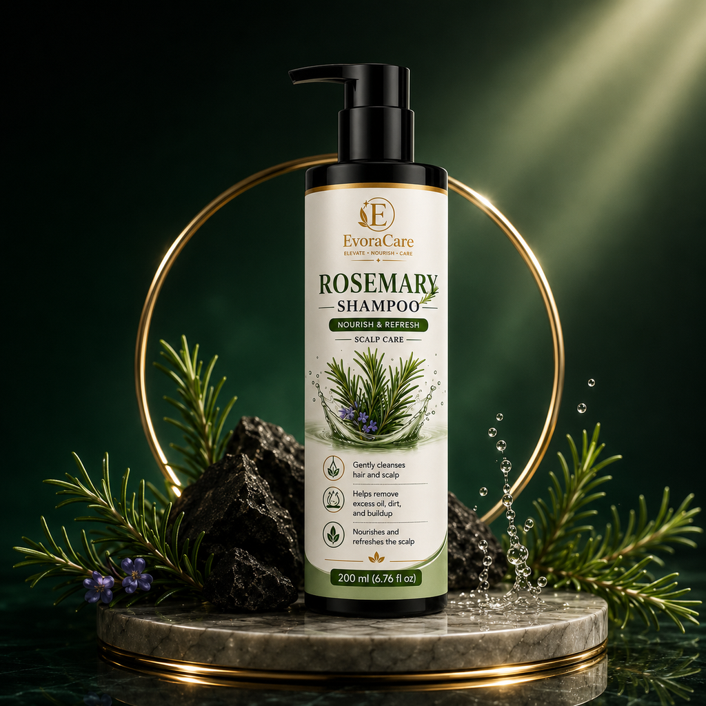 EvoraCare Rosemary Shampoo.